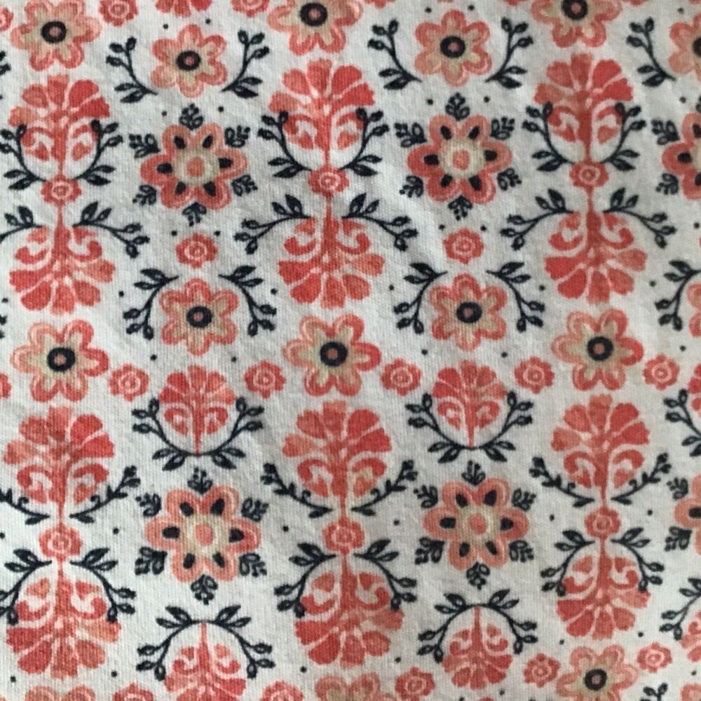 Croft & Barrow Orange Floral Top Size 2X 3/4 Sleeve 100% Cotton Tagless - Picture 4 of 6